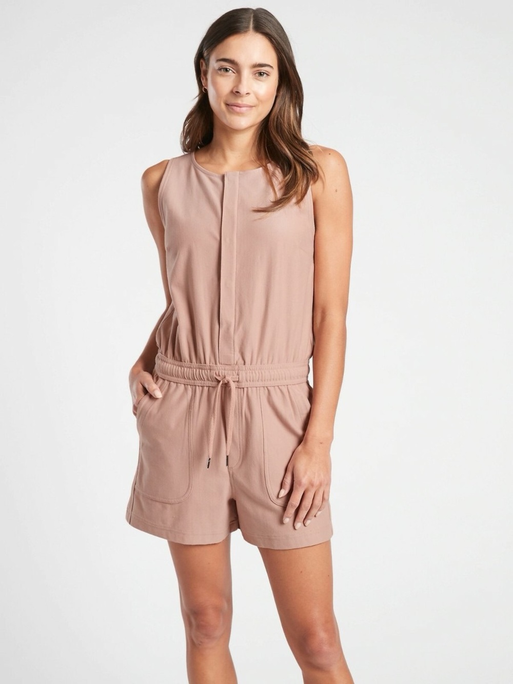 VERY gently worn athleta farallon romper - mocha latte
